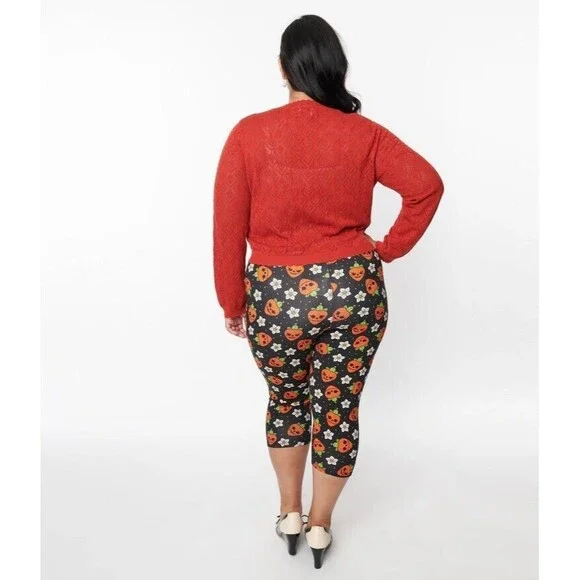 NWT!! Sourpuss Leggings Size S Strawberry Skulls Flowers Goth Punk Emo - Picture 2 of 10